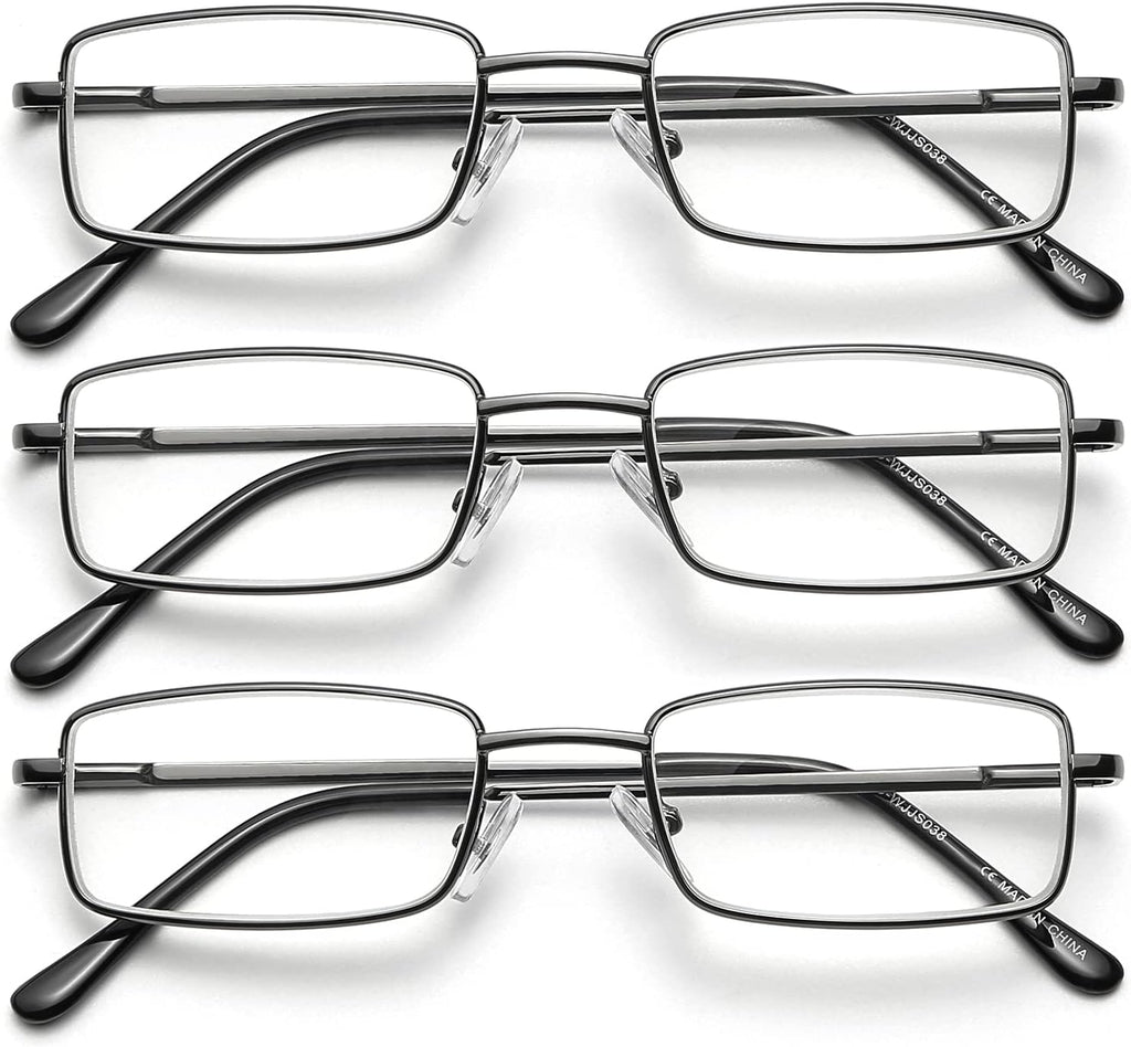 SKYWAY Mens Reading Glasses Blue Light Blocking, Stylish Metal Frame Computer Readers for Men Anti Glare UV Protection