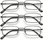SKYWAY Mens Reading Glasses Blue Light Blocking, Stylish Metal Frame Computer Readers for Men Anti Glare UV Protection