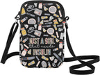 G2TUP Diabetes Insulin Crossbody Bag Diabetes Awareness Gifts Just A Gil That Needs Insulin Shoulder Bag Diabetic Supply Kit