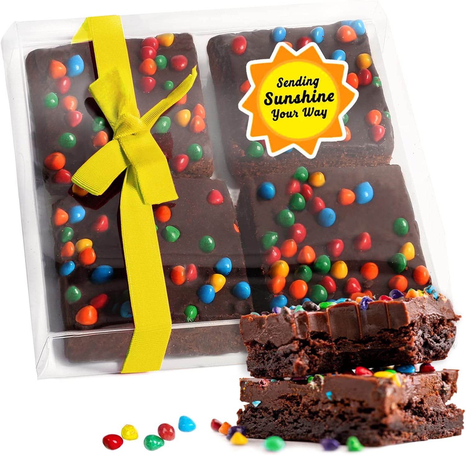 Sending You Sunshine Gift Basket Care Package Cookies Chocolate Brownies Food Gift For Men Kids Women | Nut Free Dairy Free | Thinking Of You