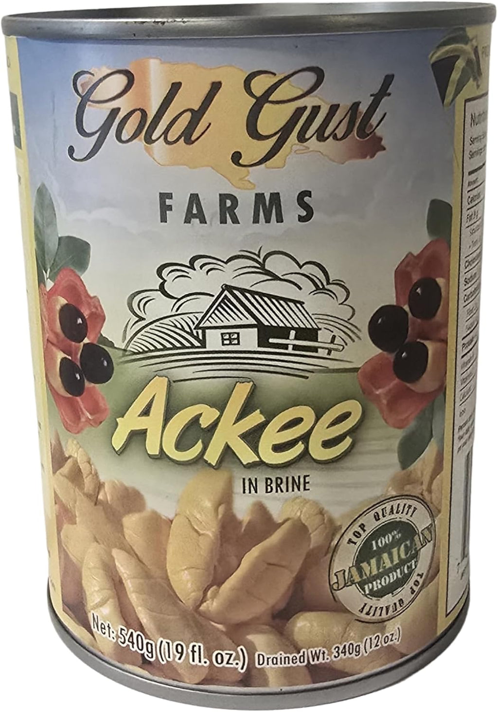 Authentic Jamaican Ackee in Brine 540g (19 oz) – Natural, Non-GMO, Ready to Cook – Premium Caribbean Ingredient for Saltfish – Traditional Island Food