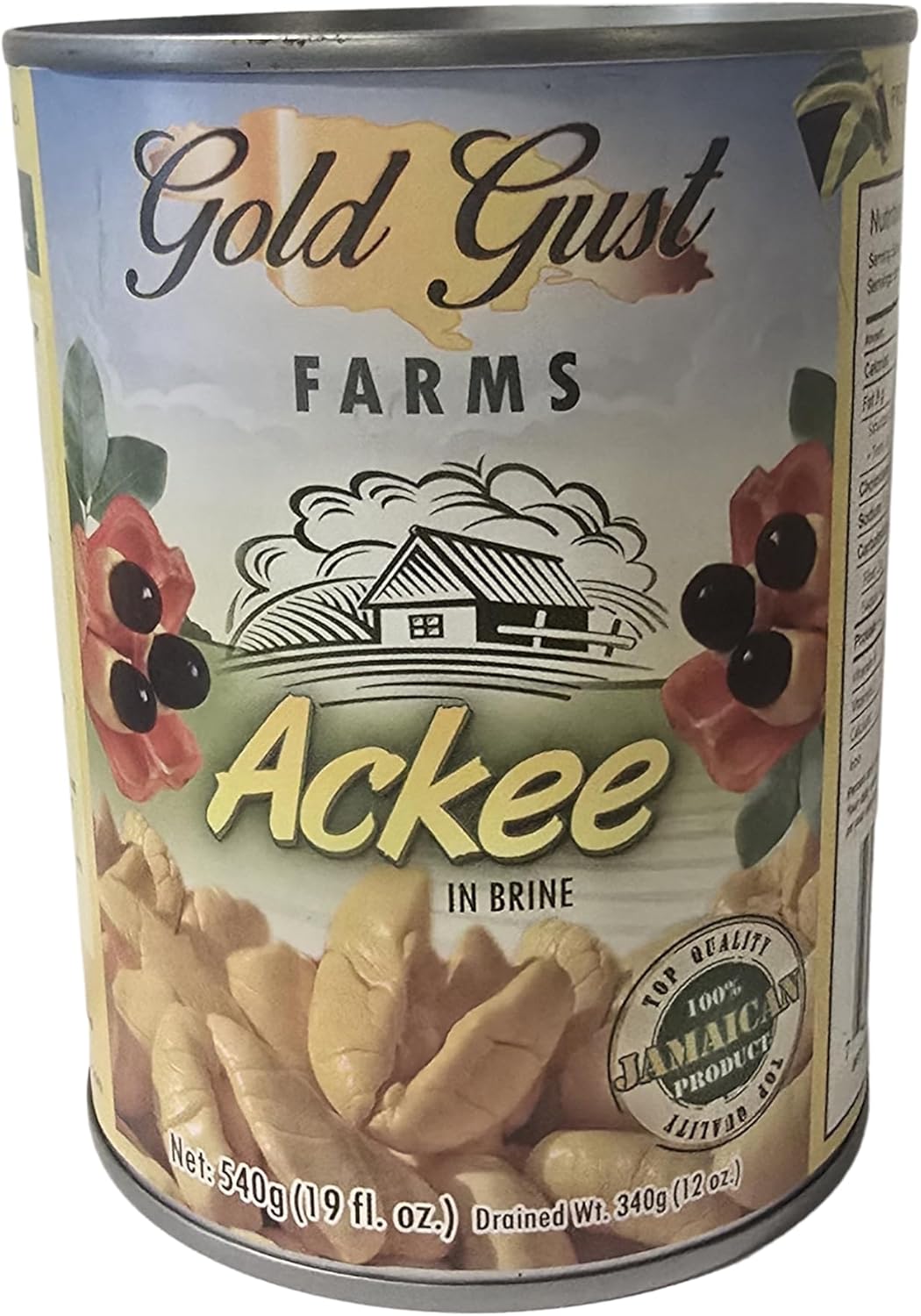Authentic Jamaican Ackee in Brine 540g (19 oz) – Natural, Non-GMO, Ready to Cook – Premium Caribbean Ingredient for Saltfish – Traditional Island Food