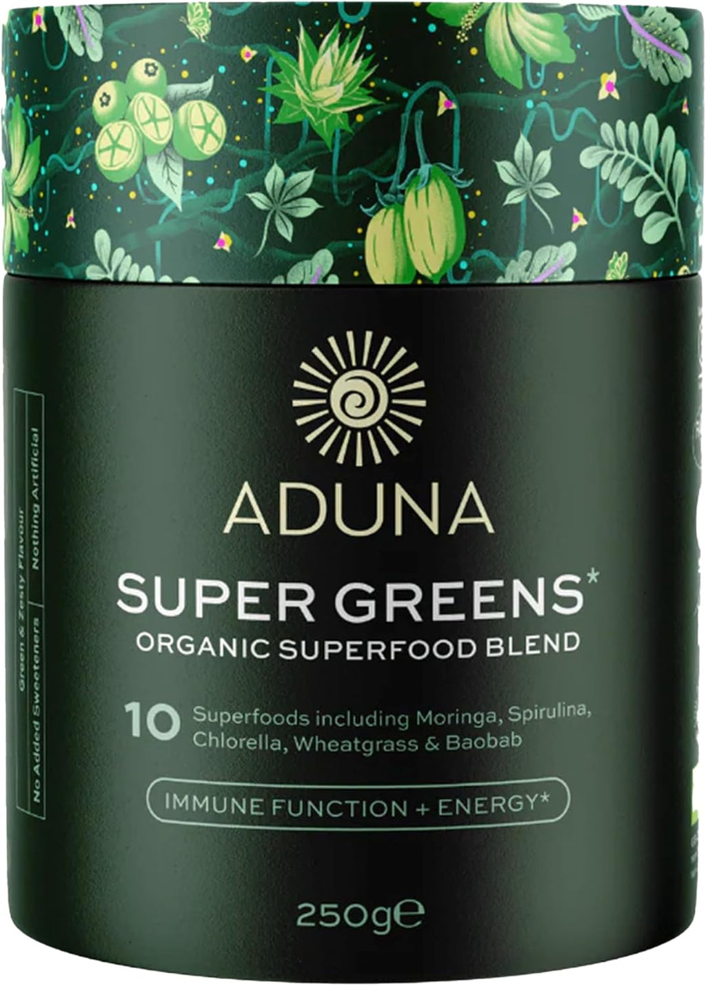 Aduna Organic Super Greens Blend | 100% Natural Superfood Powder for Immune Support & Energy | Stir-in Blend with 10+ Superfoods, Moringa & More | Vegan Powder for Smoothies, Shakes & Yoghurt | 250g