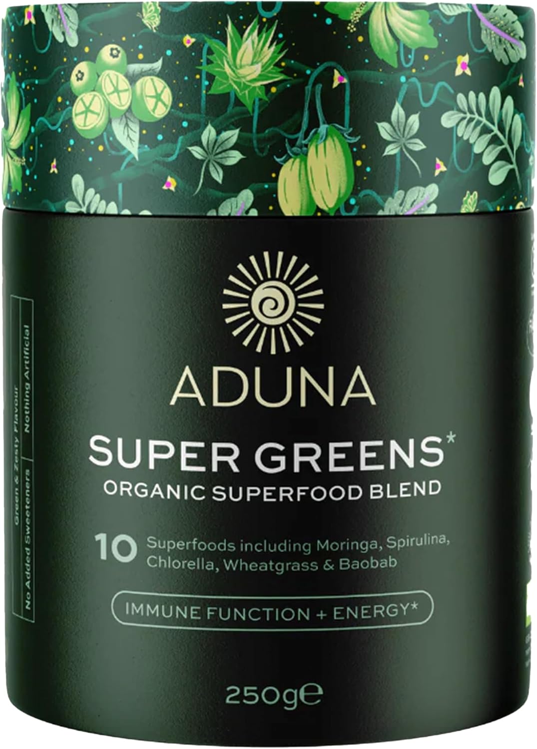 Aduna Organic Super Greens Blend | 100% Natural Superfood Powder for Immune Support & Energy | Stir-in Blend with 10+ Superfoods, Moringa & More | Vegan Powder for Smoothies, Shakes & Yoghurt | 250g