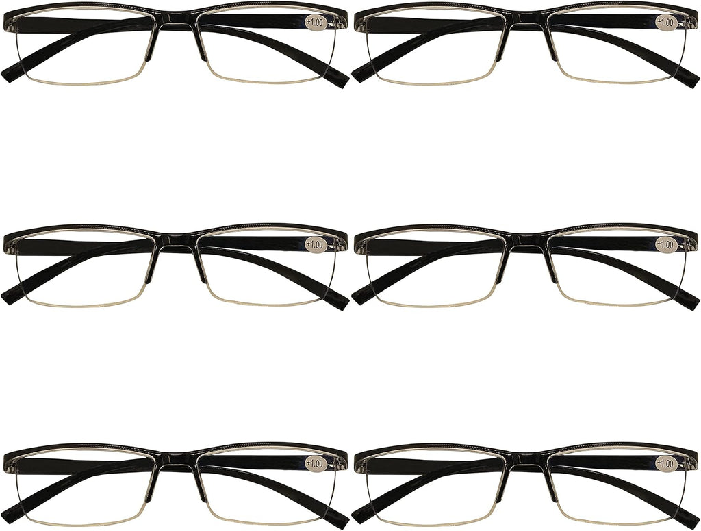 B&Q 6 Pack Reading Glasses for Women & Men – Blue Light Blocking Readers for Men & Women