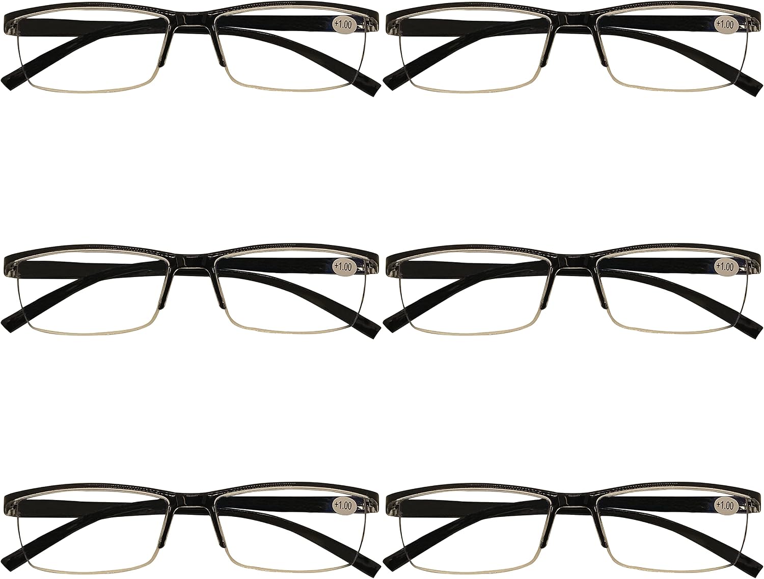 B&Q 6 Pack Reading Glasses for Women & Men – Blue Light Blocking Readers for Men & Women