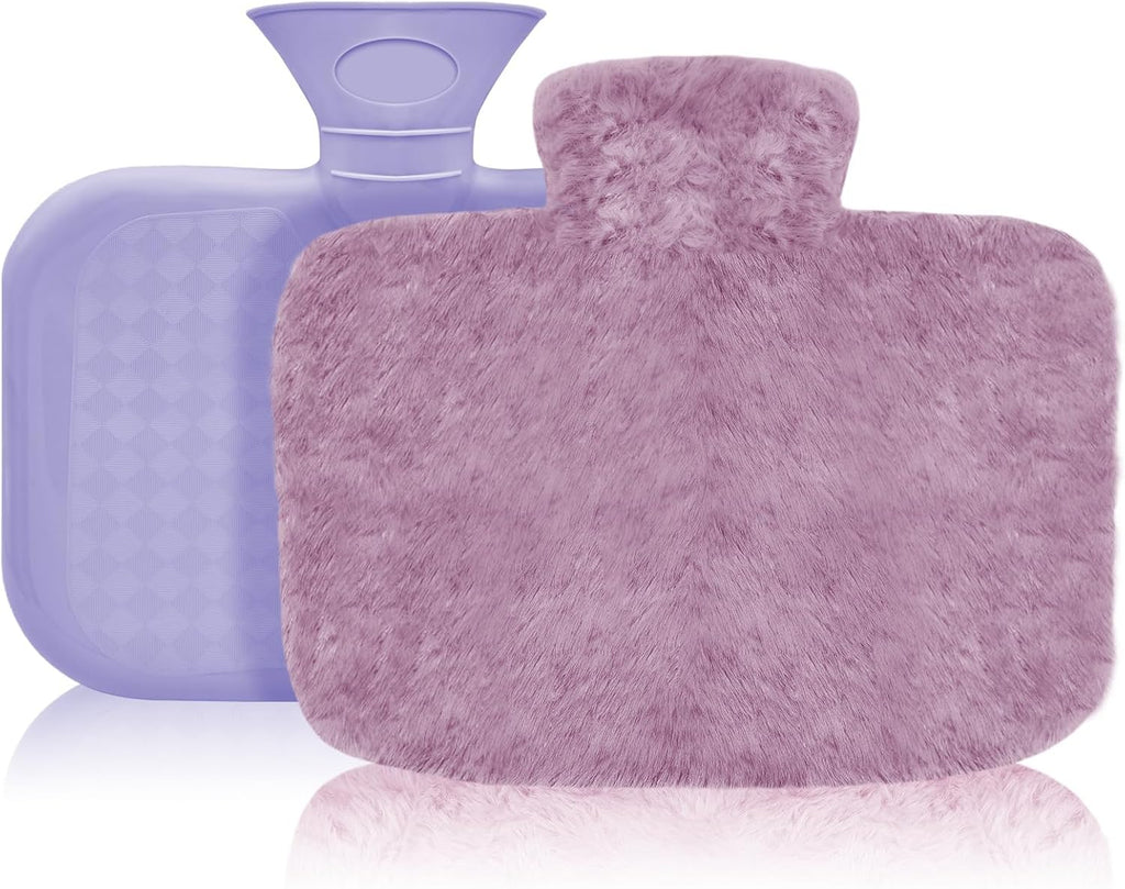 Hot Water Bottle Hot Water Bag with Soft Cover, 1500 ML, Ideal for Winter Bed Hand Warmer, Back, Neck and Shoulders Pain Relief, Birthday, Christmas Gifts for Kids, and Adults