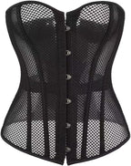 Black Corset Top for Women Strapless Mesh Bustier Sexy Corset Tops for Women Party Club Halloween Costume