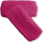 Couver Unisex Adult Teens 1 inch Thin Cotton Terry Wrist sweatbands, 1 Pair