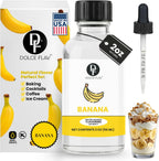 Dolce Flav Natural Banana Extract – 2 oz Water-Soluble Pure Banana Flavoring Drops for Baking, Smoothies & Desserts | Sugar Free, Allergen Free, Kosher | Made in USA