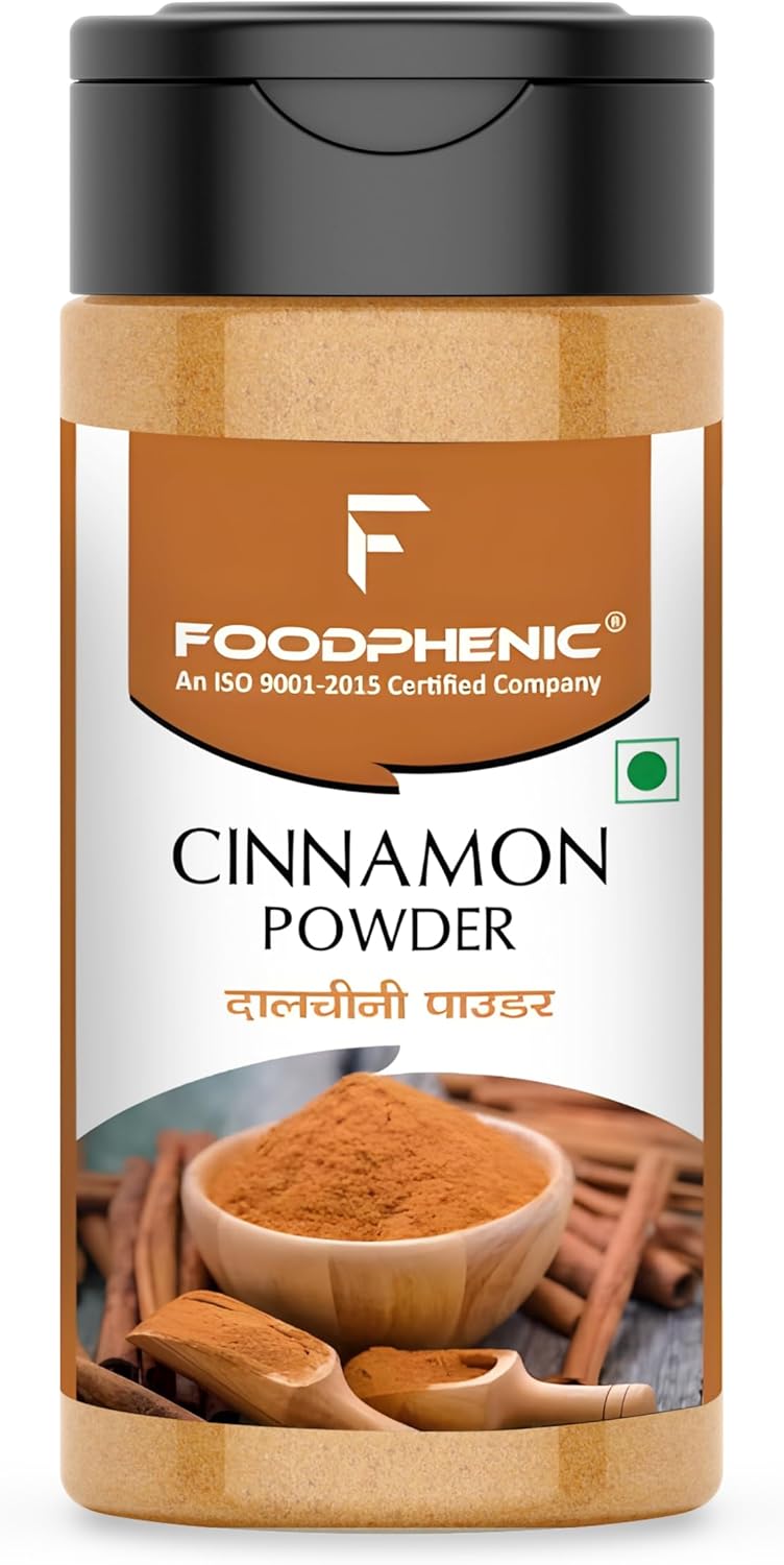 Foodphenic Cinnamon (Dalchini) Powder 3.5 OZ – Premium Vietnamese Cassia with Rich Aroma & Naturally Sweet-Warm Taste | Perfect for Chai, Coffee, Oats, Baking, Cookies, Smoothies, Curry & Desserts | 100% Pure & Natural