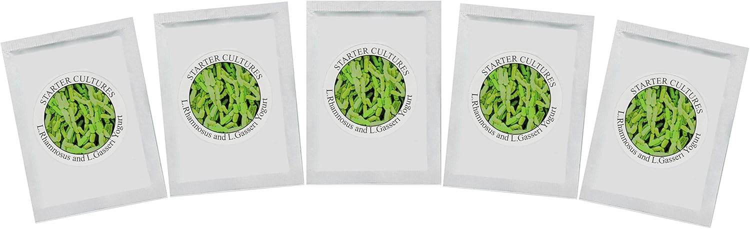 Yogurt Starter Cultures - Pack of 5 Freeze-Dried Sachets for Lactobacillus Rhamnosus and L.Gasseri Yogurt (5 sachets Pack)