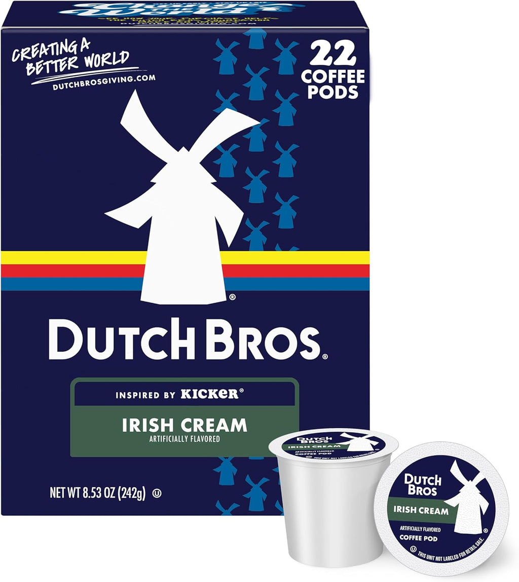 Dutch Bros Irish Cream Flavored Coffee inspired by Kicker®, 22 Count, Medium Roast, Single Serve Coffee Pods for Keurig K-Cup Brewers