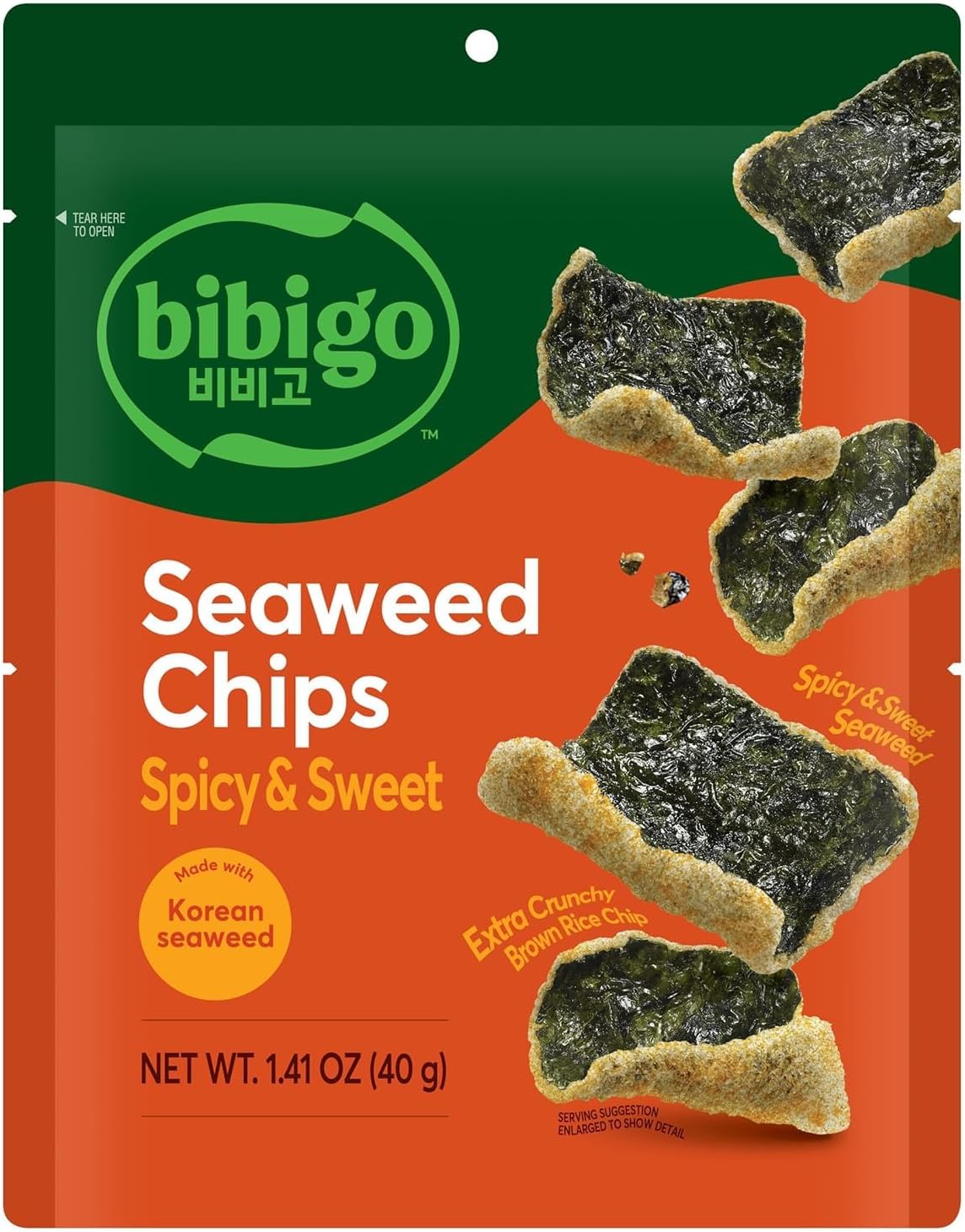 Bibigo Spicy & Sweet Seaweed Chips, 1.41 Ounce (Pack of 1)