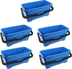 Unger Professional 6 Gallon Heavy Duty Bucket 5-Pack, Large Portable Cleaning Tool with 2 Pour Spouts, Comfort-Grip Handle, Essential Container for Floor, Window, and Household Use