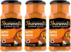 Sharwood’s Indian Cooking Sauce, Rich Authentic Flavor, Quick & Easy Meal Prep, 14.1 oz Glass Jars (3 Pack) (3 Pack, Butter Chicken)
