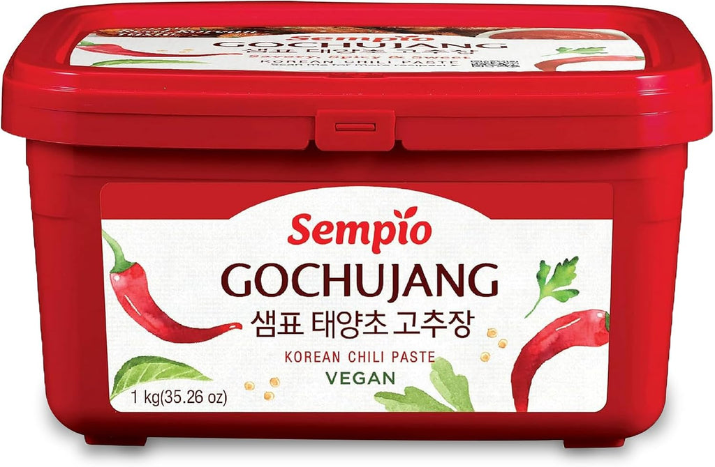 Sempio Gochujang Vegan Korean Red Chili Pepper Paste - Mild Heat: Sweet Spicy Savory Paste, Traditional Fermented Condiment for Cooking, Marinades, Dips, Halal Certified (2.2lbs/1kg)
