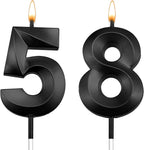 Black 58th Birthday Candles for Cake Happy 58 Birthday Decorations Men Happy 58th Birthday Cake Topper 58 Cake Topper 58 Birthday Decorations for Women 85 Birthday Candles Cake Topper
