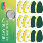 Dishwand Refills Sponges Heads - Non Scratch Dish Wand Refill Replacement, Heavy Duty Scrub Dots Brushes Dispenser, Soap Dispensing Scrubbers, Dishwashing Cleaner Supplies Kitchen Sink Dishwasher Tool