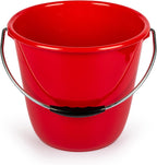 Consolidated Plastics 10 Liter Food Safe Bucket with Metal Handle, Swiss Made, Sturdy & Easy to Clean (Red)