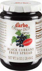 D’arbo All-Natural Blackcurrant Seedless Fruit Spread, 16 oz – Crafted Tradition, Pure Fruit Flavor No Artificial Preservatives—Ensuring a Naturally Sweet and Flavorful Spread.