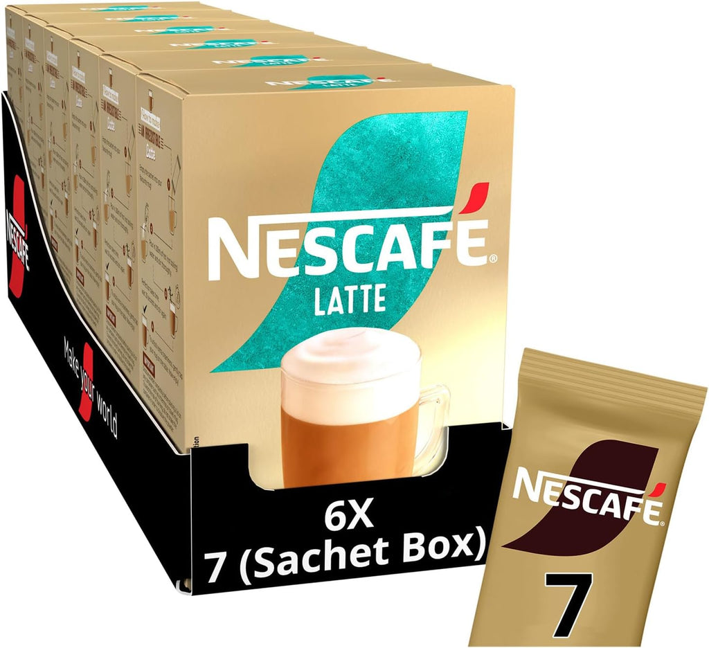 NESCAFÉ LATTE Instant Coffee Sachets x7 (Pack of 6, Total 42 Sachets)