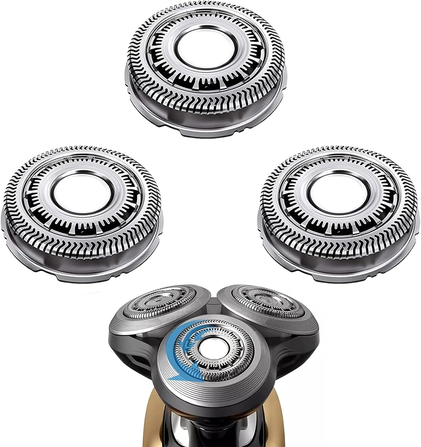 SH60/72 Replacement Head Compatible with Philips S6000 Razors, SH60 Replacement Blades Compatible with Norelco Series 6000 Shaver, SH60 Shaving Head Replacement for S6880/81, S6810/82, S6850/85