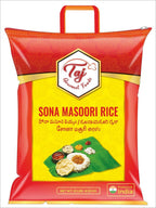 TAJ Sona Masoori Rice 10lbs | Short Grain White Rice | Product of India