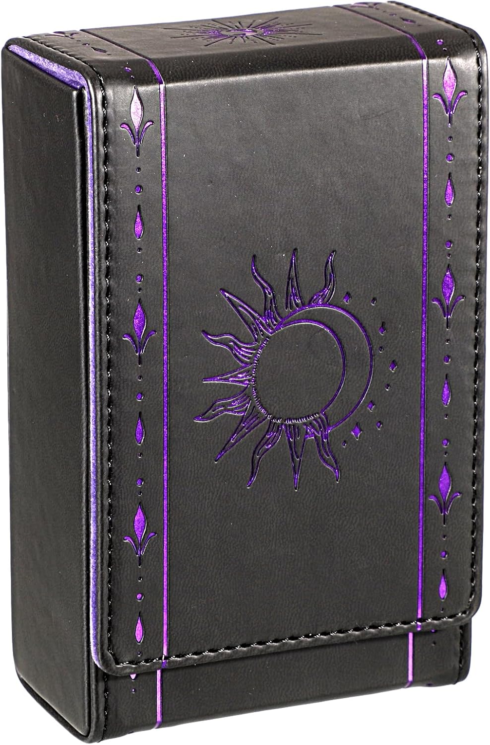 JUXYES PU Leather Tarot Card Protective Case, Sun Moon Pattern Design Tarot Deck Storage Pouch, Tarot Card Holder Tarot Pouch Bag for Playing Cards and Standard Size Tarot Cards Tarot Deck