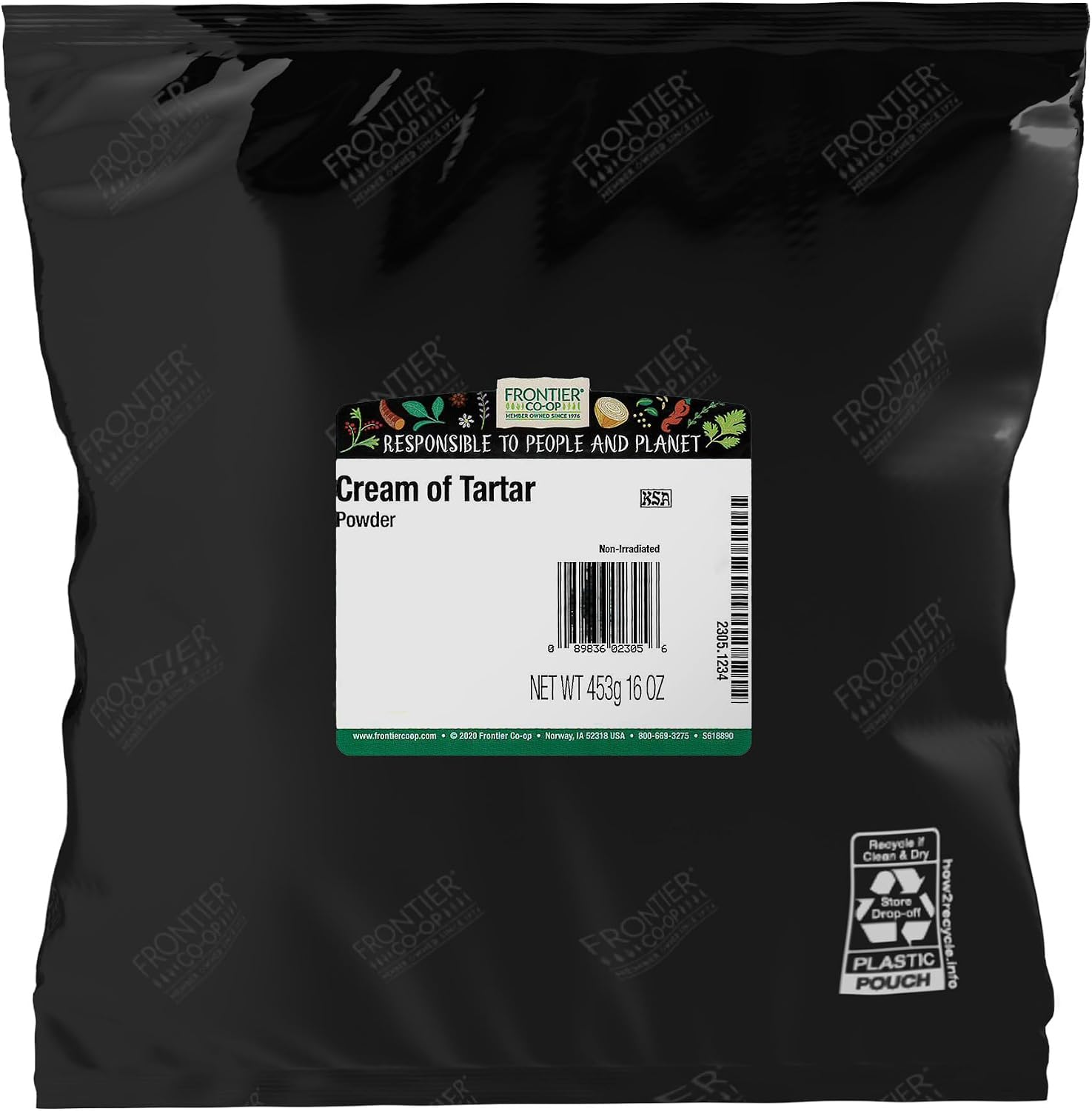 FRONTIER HERB Tartar Powder Cream, 16 Ounce