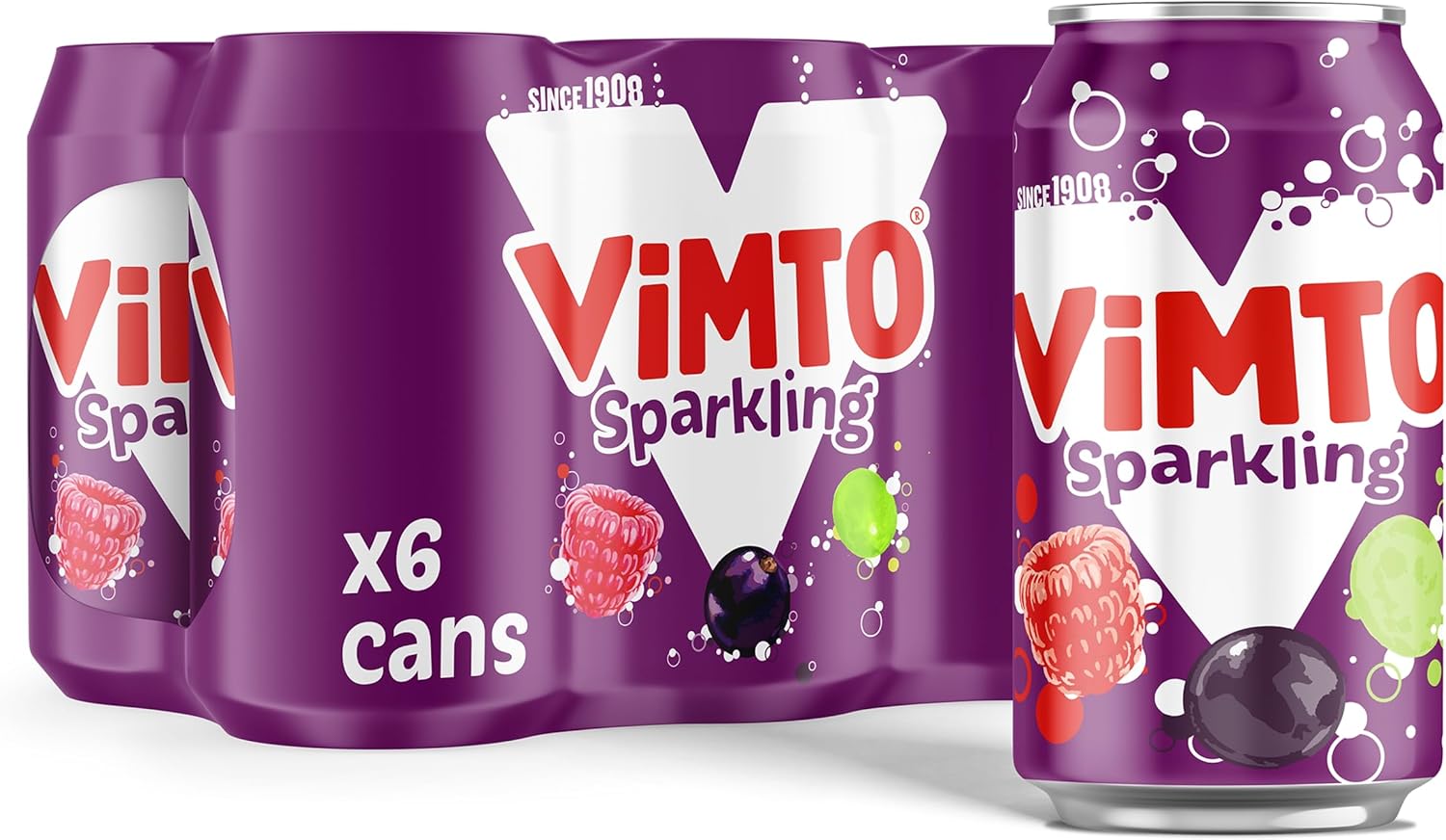 Vimto Fizzy Mixed Fruit Juice Drink, 6 x 330ml