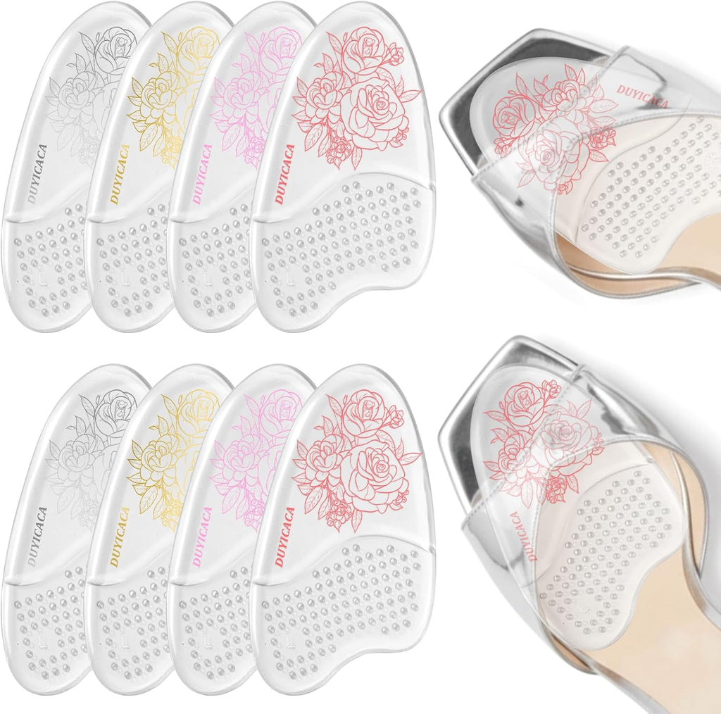 Ball of Foot Cushions for Women: Metatarsal Pads Forefoot Gel Inserts for High Heels, Non Slip Shoe Pads Stop Sliding Forward, Cushion Ball of Foot Pain Relief for Heels Sandals Pumps