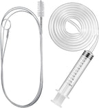 Gisafai 3 Pcs 36'' Refrigerator Cleaning Kit with 12 ml Syringe Compatible with Water Line for 1.5m Flexible Refrigerator Scrub Brush Flexible Feeding Tube Brush for Ice Maker Dispenser