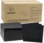 Cocktail Napkins - 600 Count 2-Ply Black Beverage Napkins, 4.75 x 4.75 Inch Folded Napkins Disposable, Paper Napkins for Bar Party Dinner Wedding and Everyday Use