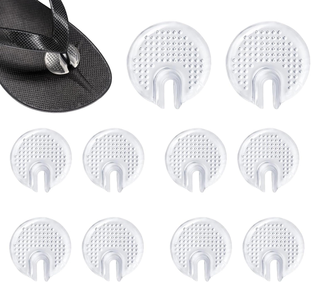 5 Pairs Transparent Silicone Thong Sandal Toe Guards Cushions Self-Adhesive Flip-Flop Non-Slip Gel Toe Protectors Toe Separator Foot Pads for Women Men (Style B)