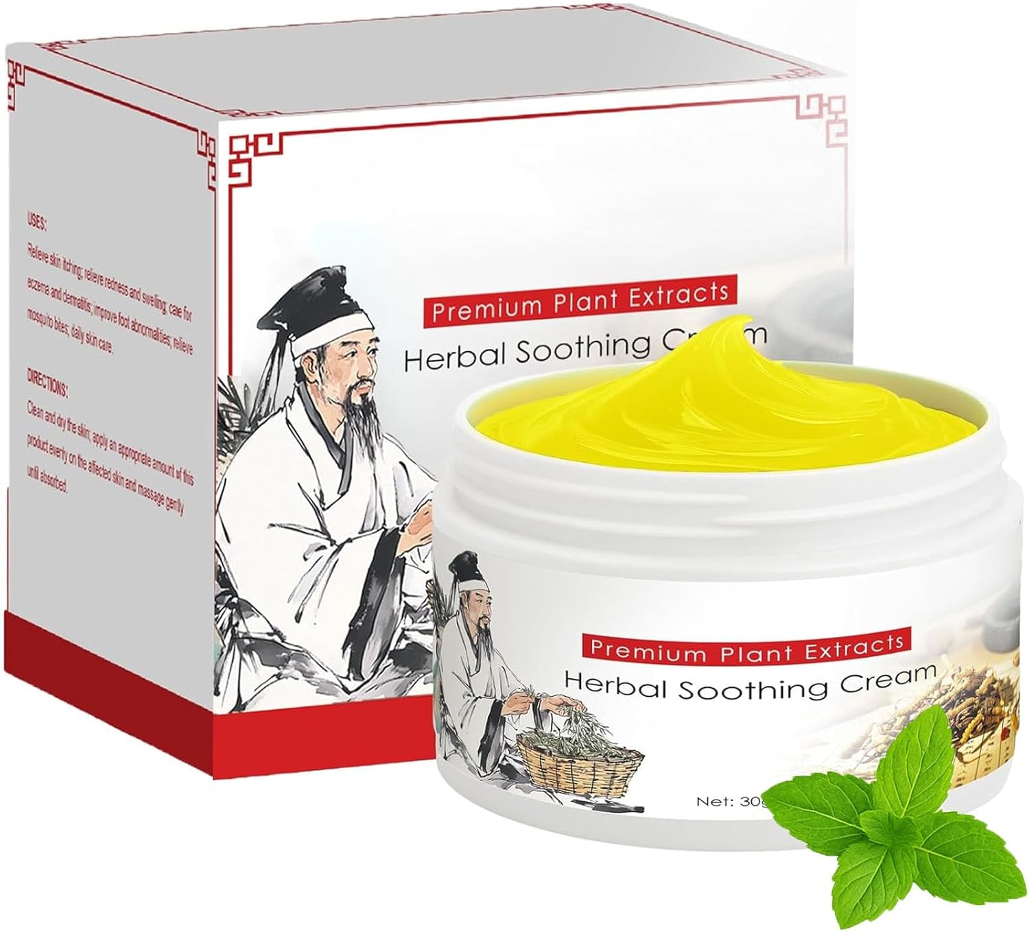 Herbal Soothing Cream, An𝘁𝗶b𝗮c𝘁erial Natural Soothing P𝘀𝗼𝗿i𝗮𝘀is E𝗰z𝗲𝗺a Crema, Herbal Ointment for Natural Relief of Skin Problems, Chinese Balm for Men Women (1)