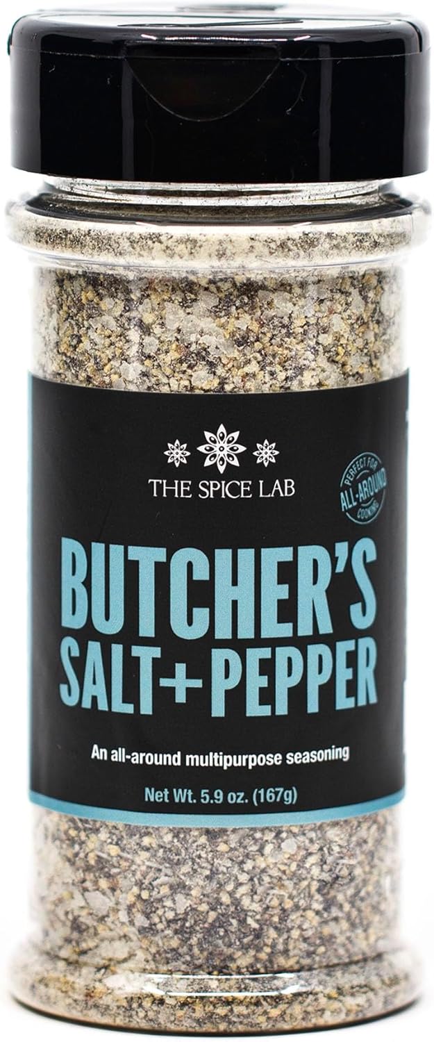 The Spice Lab No. 61 - Premium Butcher's Salt & Pepper Blend - 5.9 oz. Shaker Jar - Kosher Gluten Free All Natural Brand