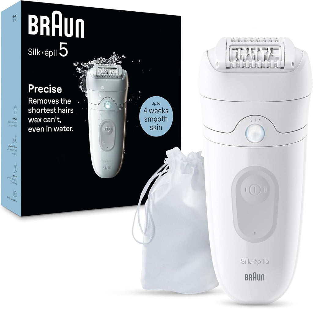 Braun Epilator Silk-épil 5, Hair Removal Device, Women Shaver & Trimmer, Wet and Dry, Includes Skin Contact Cap, SE5-011, Grey