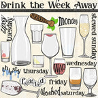 IHR Ideal Home Range Cocktail Napkins Disposable 3-Ply Paper Party Napkin Pack, 5" x 5", Drink The Week Away, 20-Count