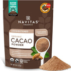 Navitas Organics Cacao Powder - Cocoa Powder Substitute 1:1, For Hot Chocolate, Baking & More - Regenerative Organic Certified, Non GMO, Fairtrade, Gluten Free, Non-alkalized (8oz. Bag, 38 Servings)