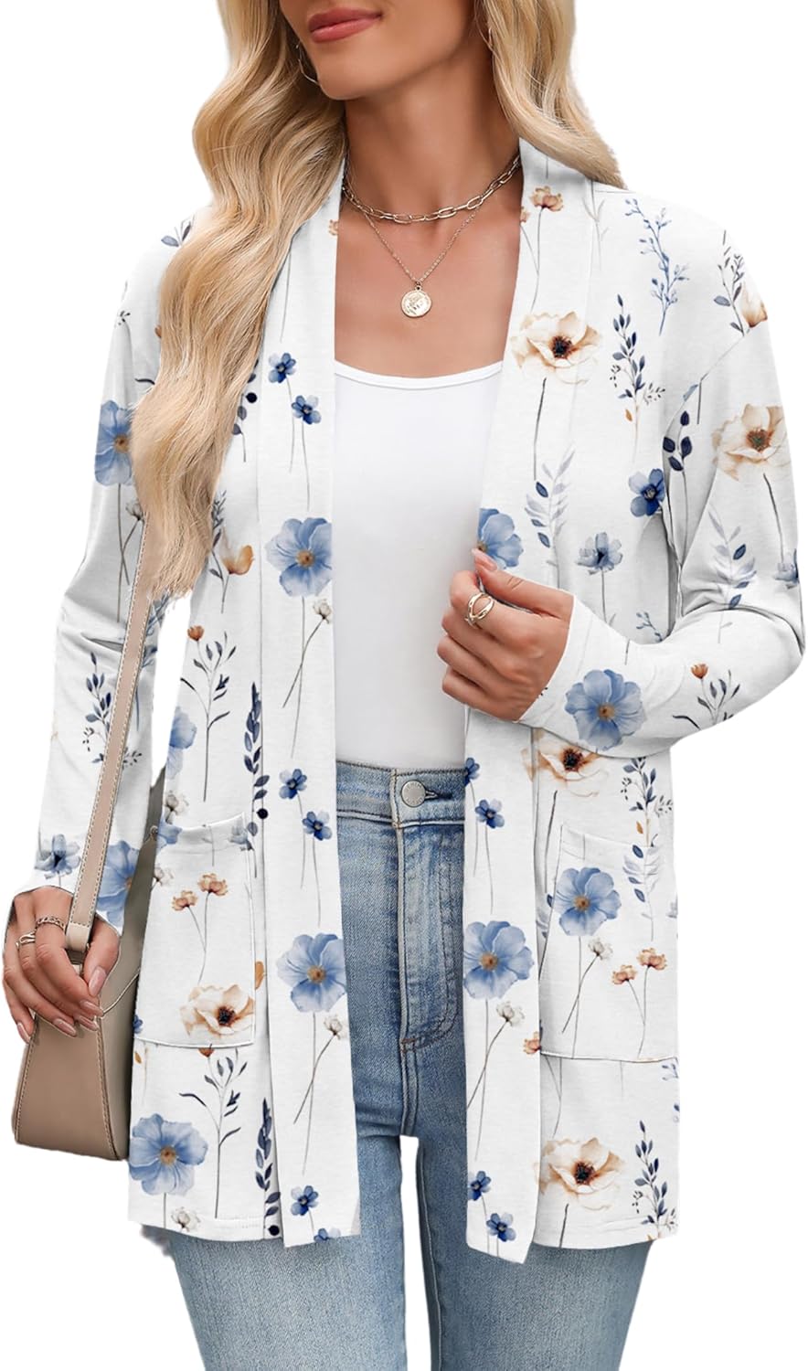 Zeagoo Women's Lightweight Cardigan Open Front Long Sleeve Casual Loose Thin Cardigans with Pockets 2026