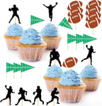America Football Cupcake Toppers Sports Party Decorations 24pcs Superbo Rugby cake Toppers for birthday party
