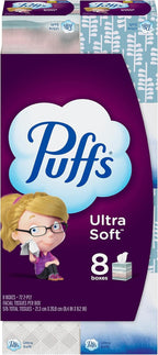 Puffs, Ultra Soft Non-Lotion Facial Tissues 8 Mega Cubes 72 Facial Tissues per Cube, 8 Count