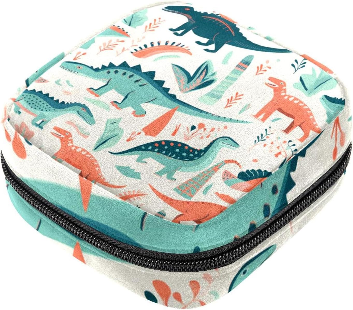Sanitary Napkin Storage Bag,Period Bag,Pad Bag,Ancient Cartoon Dinosaur,Period Pouch