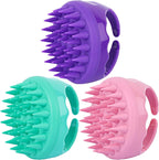 3 Pcs Silicone Scalp Massager & Shampoo Brush, Handheld Scalp Scrubber Cleansing Brush for Shower