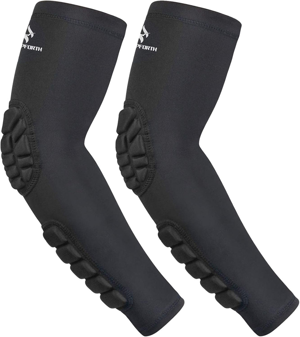 2PCS Padded Elbow Forearm Sleeves Compression Arm Protective Support