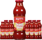 Mutti Tomato Puree (Passata), 24.5 oz. | 12 Pack | Italy’s #1 Brand of Tomatoes | Fresh Taste for Cooking | Canned Tomatoes | Vegan Friendly & Gluten Free | No Additives or Preservatives