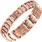 JEROOT Copper Magnetic Bracelets for Men, Pure Titanium Bracelet (3500Gauss Per Magnet), Men's Bracelet Lymphatic Jewelry Gifts