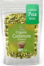 Jiva Organic Green Cardamom Pods Whole - Non-GMO, Premium Quality, Jumbo Size - 7 Ounce Bag