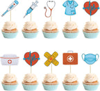 Gyufise 36Pcs Nurse Cupcake Toppers Nursing School Graduation Cupcake Picks for Medical Rn Nurse Grad Themed Birthday Party Cake Decorations Supplies